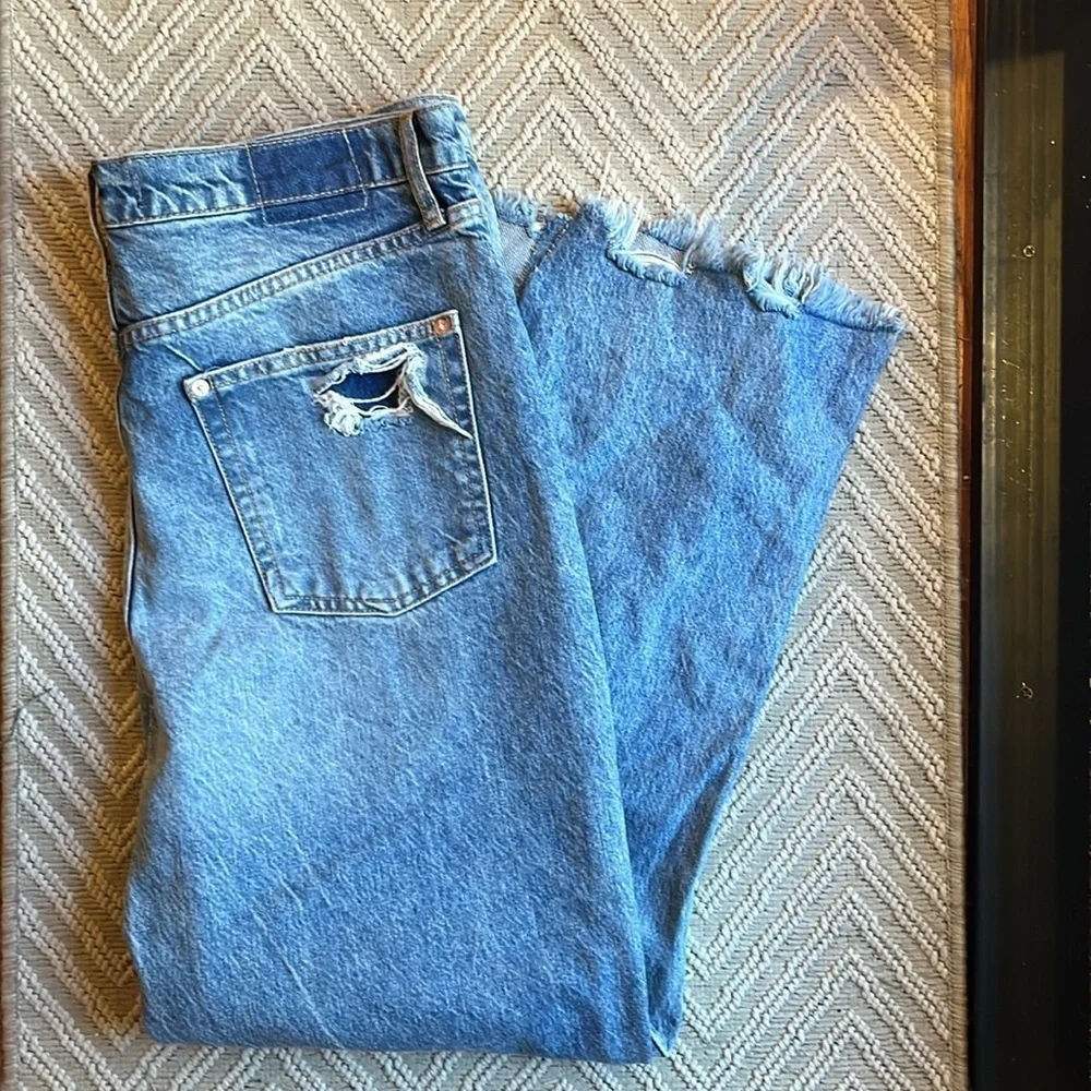Free People Light Blue Distressed Boyfriend Jeans - Picture 8 of 13